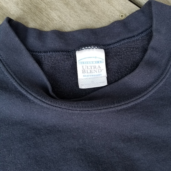 Y2K Austin Texas Sweatshirt Mens XL Navy Blue Heavyweight Cotton Blend Baggy - Picture 9 of 12